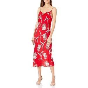 Joie Marcenna‎ B Midi Dress Floral Slip Red Fairy Whimsical Wedding XL Party NWT